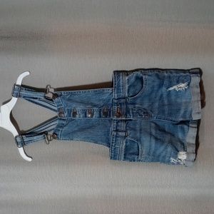 Girls 6x short jean overalls